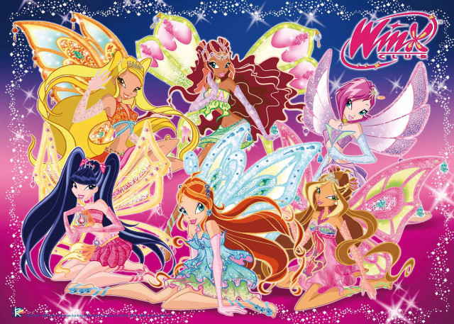 Fairy girls multicolored hair wings free wallpaper for desktop - medium preview image