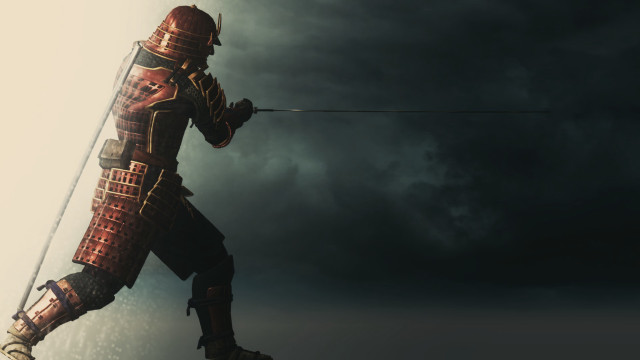 Armor sword man dark clouds free wallpaper for desktop - medium preview image