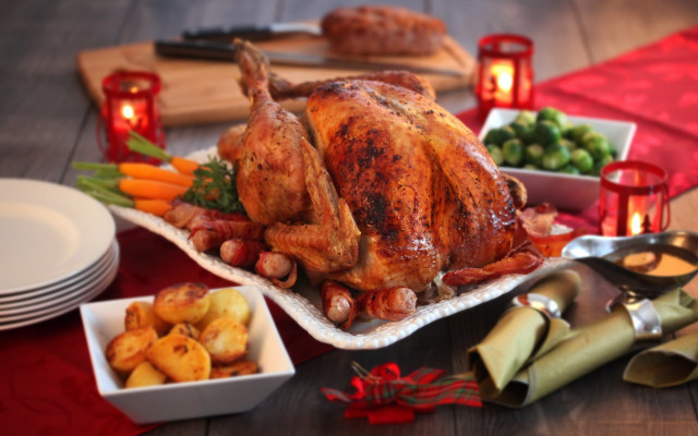 Turkey platter food dishes utensils free wallpaper for desktop - medium preview image