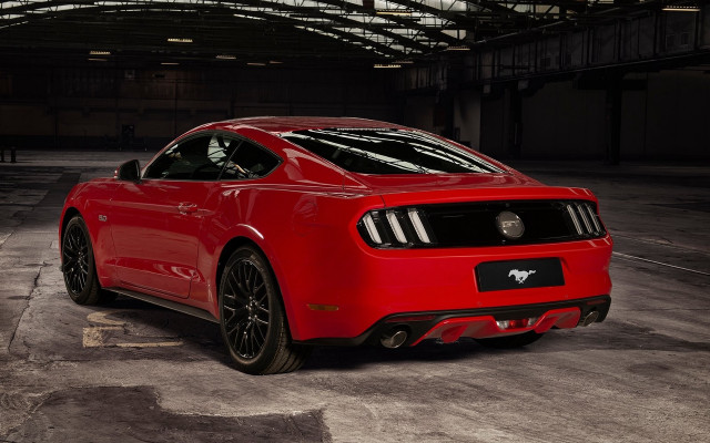 Red mustang garage roof rack free wallpaper for desktop - medium preview image
