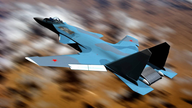 Blue fighter jet sky forest free wallpaper for desktop - medium preview image
