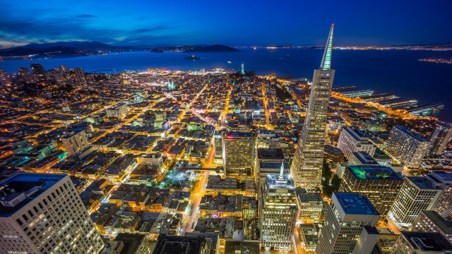 City night tower water ferris free wallpaper for desktop - medium preview image