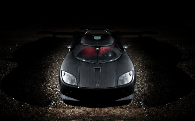 Black sports car dark open free wallpaper for desktop - medium preview image