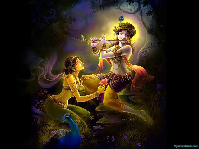 Woman playing flute man costume free wallpaper for desktop - medium preview image