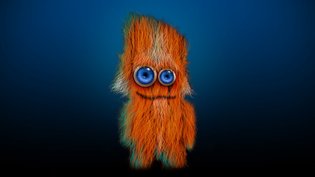Strange orange creature big eyes free wallpaper for desktop - medium preview image