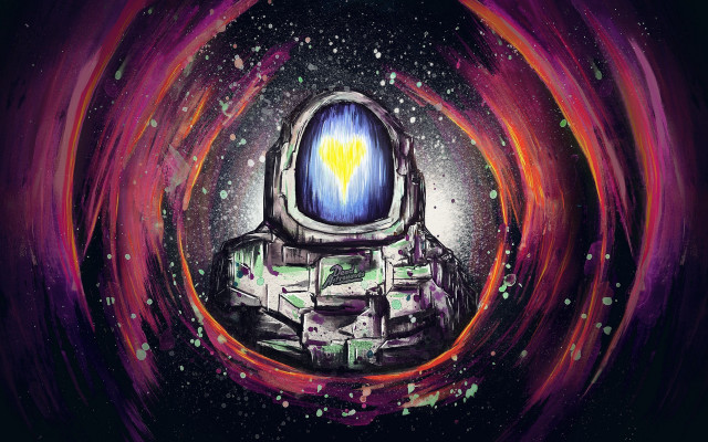 Spaceman star cosmic space art free wallpaper for desktop - medium preview image