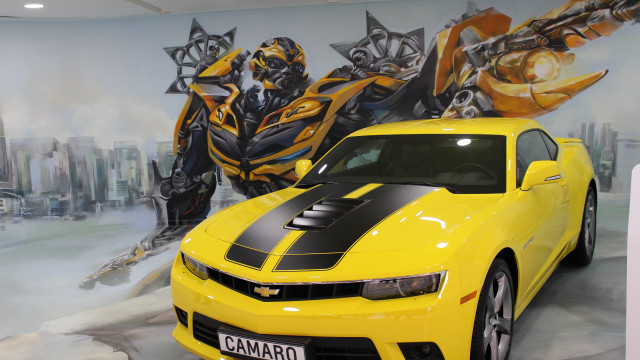 Yellow car mural bumble armor free wallpaper for desktop - medium preview image