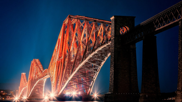Large bridge lights red structure free wallpaper for desktop - medium preview image