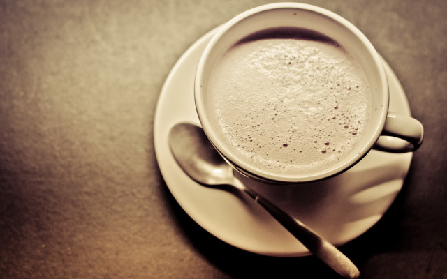 Coffee spoon saucer table morning free wallpaper for desktop - medium preview image