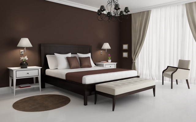 Bedroom minimalist neutral colors Enguerrand free wallpaper for desktop - medium preview image