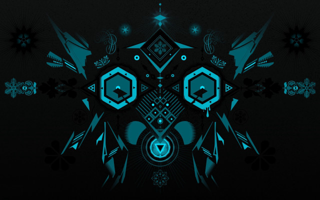 Black blue abstract hexagons stars free wallpaper for desktop - medium preview image