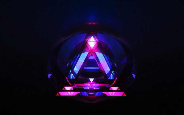 Colorful triangle dark light glowing free wallpaper for desktop - medium preview image