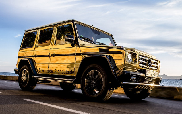 Yellow mercedes maximalism digital rendering free wallpaper for desktop - medium preview image