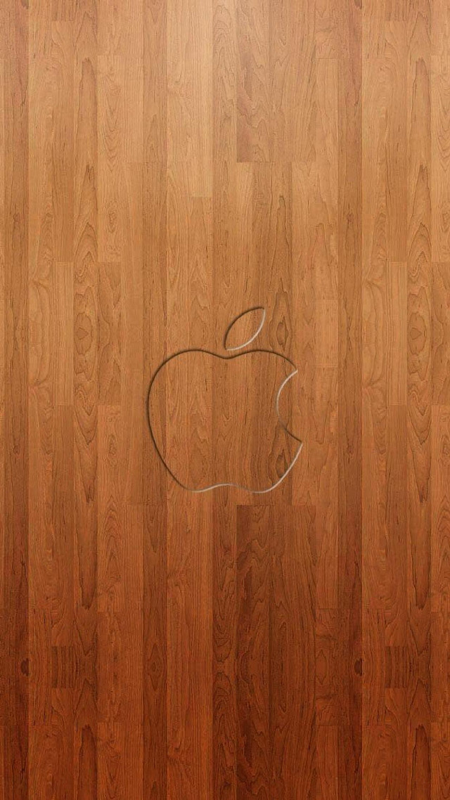 Wooden floor apple logo scissors free wallpaper for mobile - medium preview image