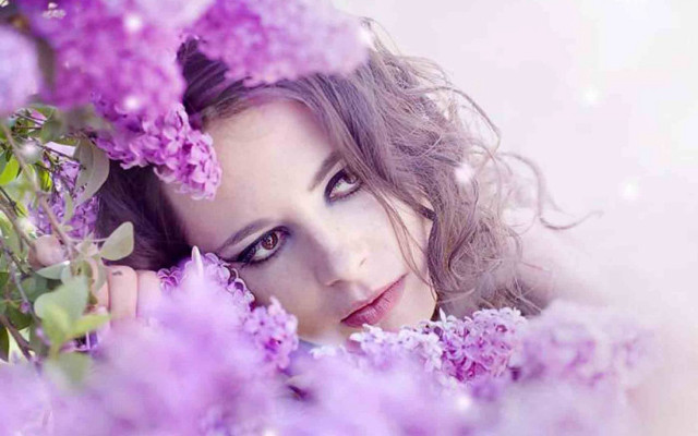 Arabella rankin purple flower portrait free wallpaper for desktop - medium preview image