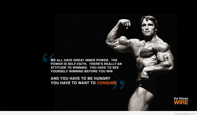 Muscular man bodybuilding motivation quote free wallpaper for desktop - medium preview image