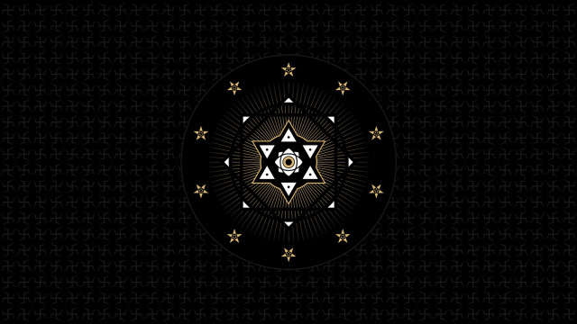 Black gold star david illusion free wallpaper for desktop - medium preview image