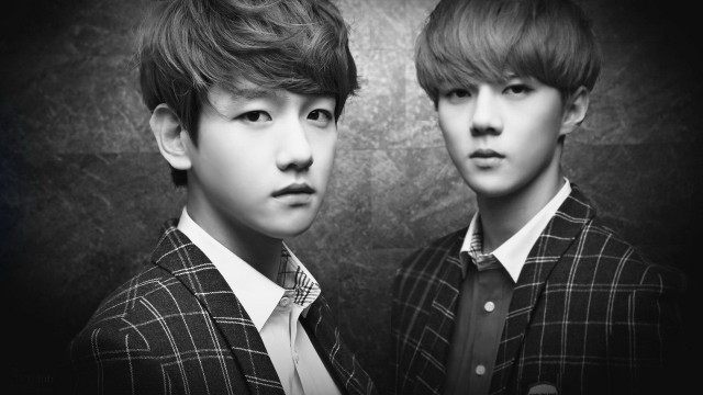 Two boys suits black white free wallpaper for desktop - medium preview image