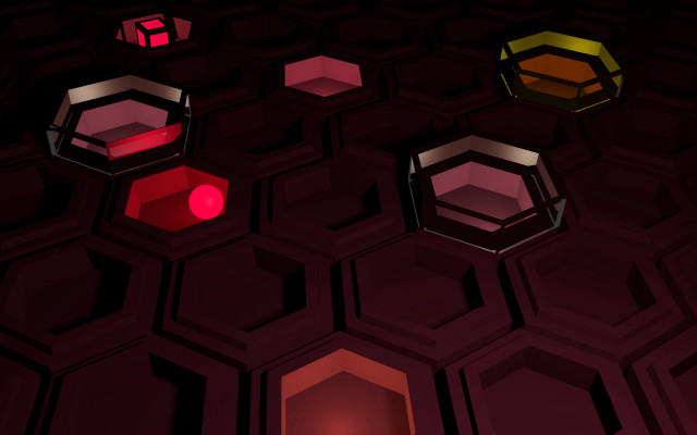 Hexagons red light abstract 3d free wallpaper for desktop - medium preview image