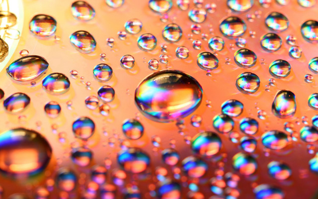 Water droplets soapy surface holography free wallpaper for desktop - medium preview image