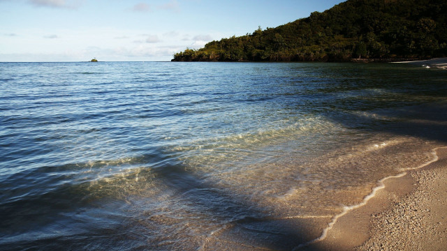 Beach island boat sky mountain #2 free wallpaper for desktop - medium preview image