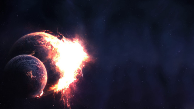Space planet fireball distant object free wallpaper for desktop - medium preview image