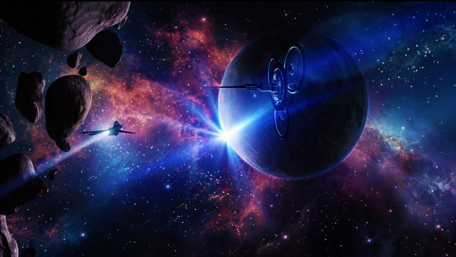 Star trek space blue red free wallpaper for desktop - medium preview image