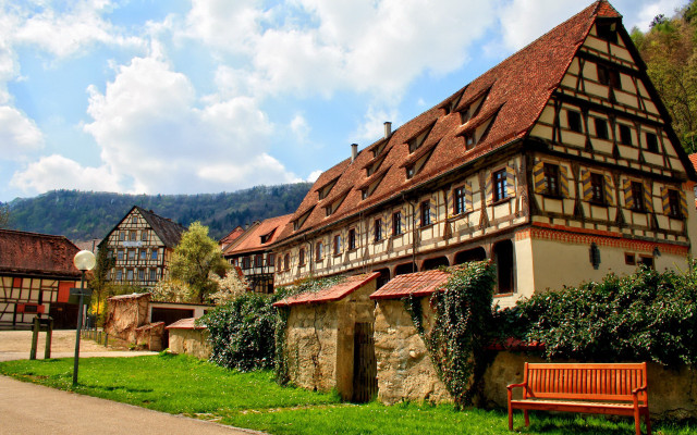 Heidelberg building red roof wooden free wallpaper for desktop - medium preview image