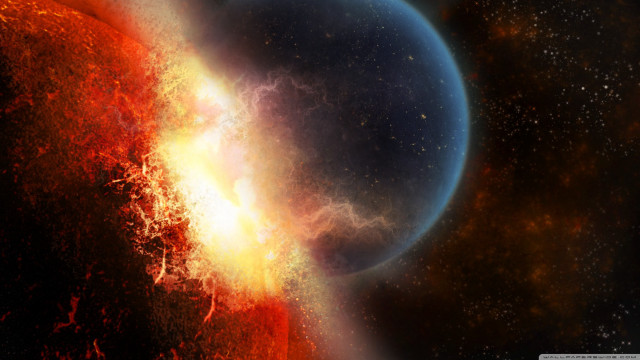 Black hole sky red yellow free wallpaper for desktop - medium preview image