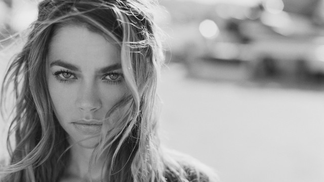 Woman longhair blowing wind blackwhite free wallpaper for desktop - medium preview image