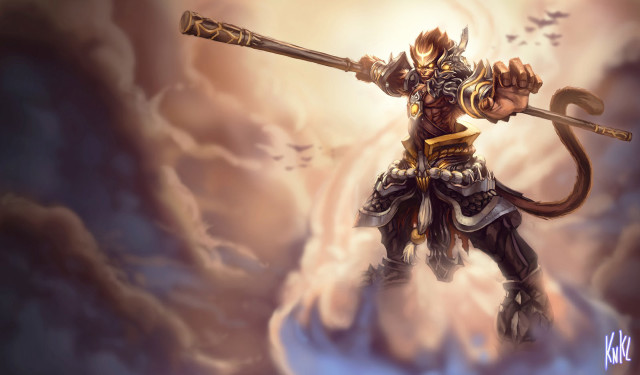 Demon warrior sunset armor sword free wallpaper for desktop - medium preview image