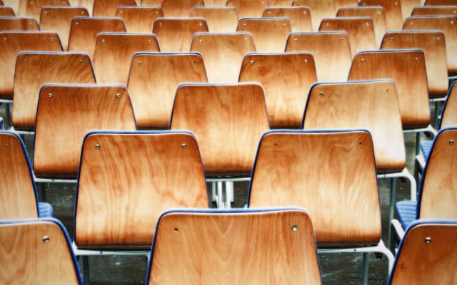 Wooden chairs field sky blue free wallpaper for desktop - medium preview image