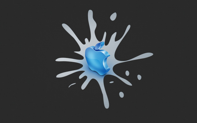 Blue apple liquid splash black free wallpaper for desktop - medium preview image