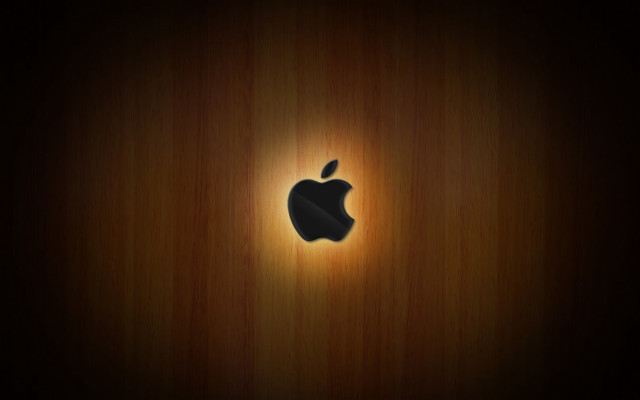 Wooden apple logo light center free wallpaper for desktop - medium preview image