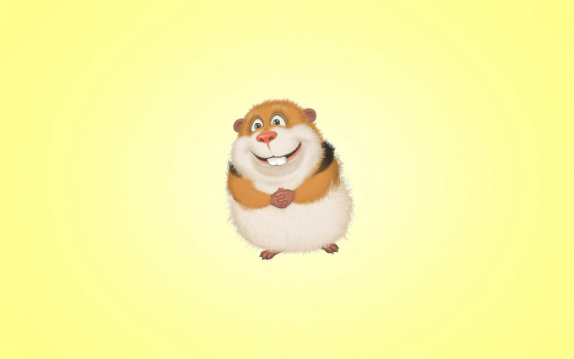 Cartoon hamster smile tie yellow free wallpaper for desktop - medium preview image
