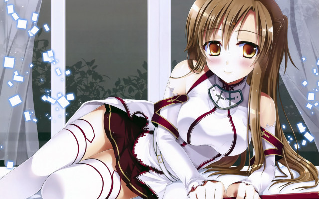 Woman white dress bed crossed free wallpaper for desktop - medium preview image