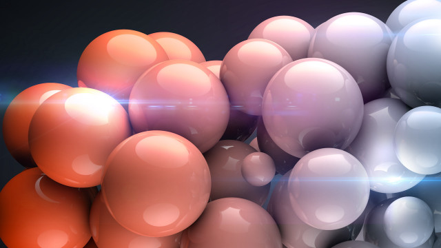 Balloons blue light raytraced shiny free wallpaper for desktop - medium preview image