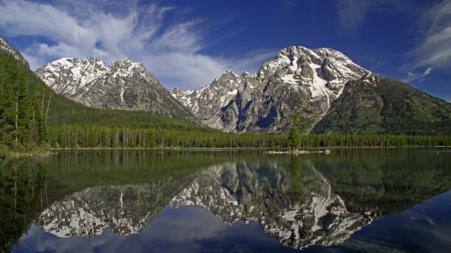 Mountain range reflection lake forest #5 free wallpaper for desktop - medium preview image