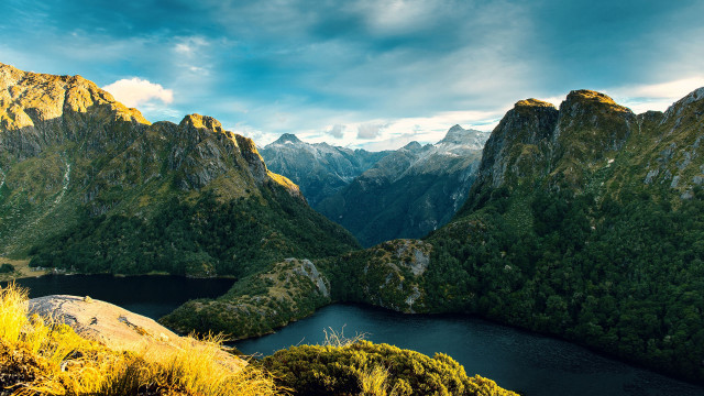 Mountain lake forest sky landscape #2 free wallpaper for desktop - medium preview image