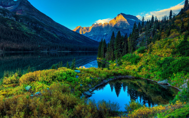 Mountain lake forest sky clouds #11 free wallpaper for desktop - medium preview image