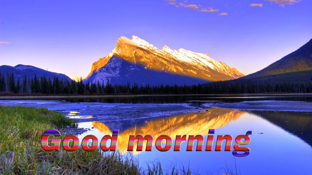 Mountain lake sky nature sunrise free wallpaper for desktop - medium preview image