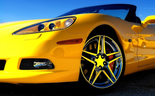 Yellow sports car hood up #2 free wallpaper for desktop - medium preview image