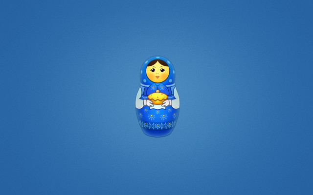 Blue maturika doll yellow face free wallpaper for desktop - medium preview image