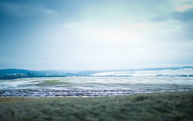 Field water hill trees boat free wallpaper for desktop - medium preview image