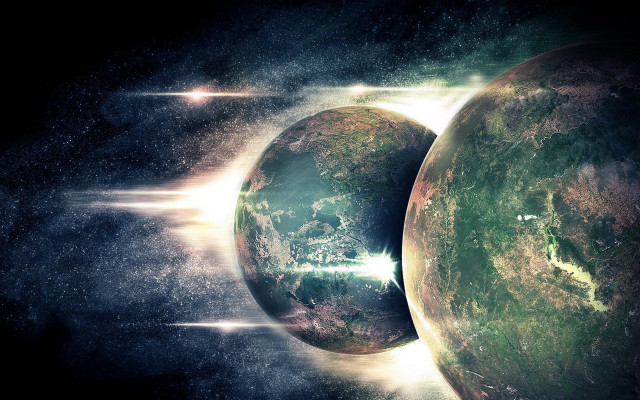 Space star planets mandelbrot aurora free wallpaper for desktop - medium preview image