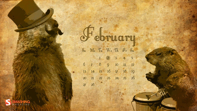 Beavers drumming calendar top hat free wallpaper for desktop - medium preview image