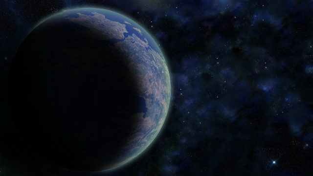 Blue planet starfield sky matte free wallpaper for desktop - medium preview image