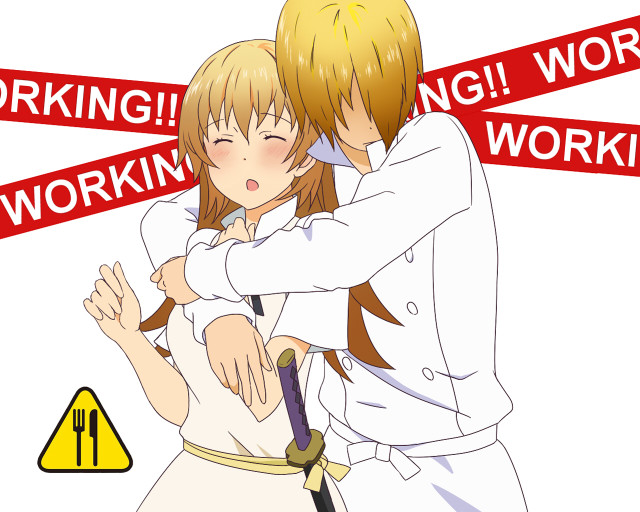 Man woman kissing work sign free wallpaper for desktop - medium preview image