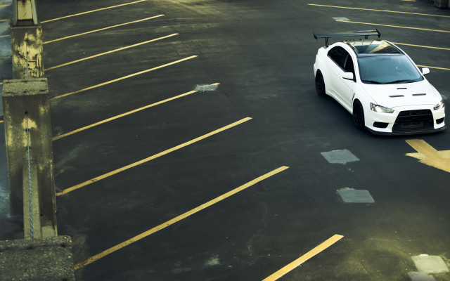 White car parking lot parking free wallpaper for desktop - medium preview image