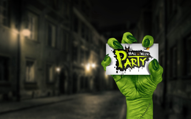 Hand holding party sign dark free wallpaper for desktop - medium preview image